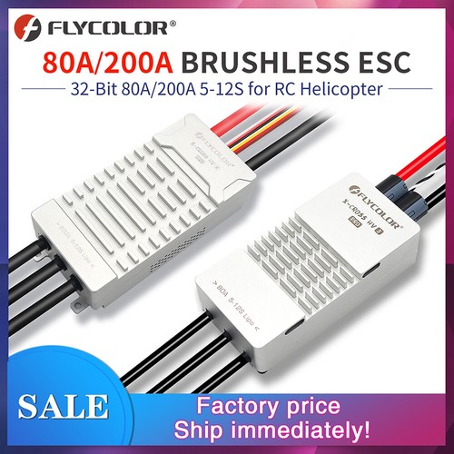 Flycolor Brushless 80A/200A ESC X-CROSS HV3 PRO 5-12S ARM for RC Airplane Drone - Picture 4 of 24