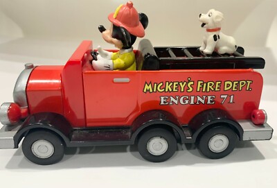 Mickey s Fire Dept. Engine 71 pull back toy Fire Truck