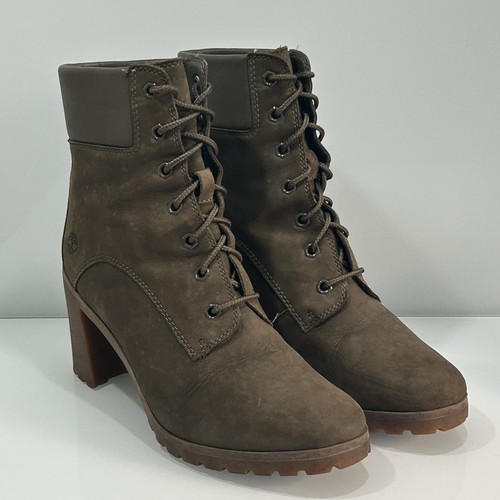 TIMBERLAND Talla 6 Allington 6 Pulgadas Botas de Tacón Alto con Cordones para Mujer Oliva Nubuck - Imagen 3 de 13