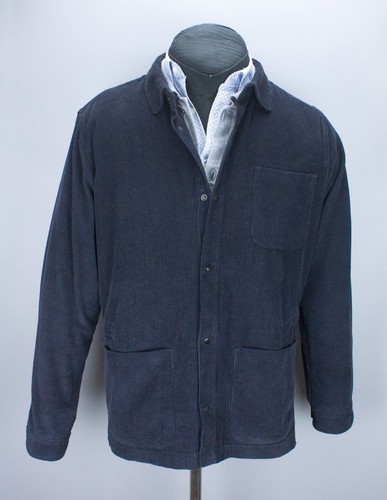 Folk Corduroy Jacket Men’s 4 / Large Navy Over Shirt Chore Shacket Engineer - Imagen 17 de 23