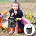 1Pc Halloween Candy Basket Portable Skeleton Handbag Snacks Bag (Black)