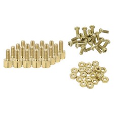20 Set  M2.5 Male Brass Hex Spacer Standoffs Screws Nuts 0.2"L Spacer for PCB