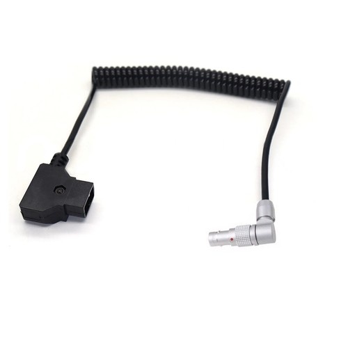 Right angle 0B 4 Pin Male to D-tap Coiled cable for Zacuto Kameleon EVF - Picture 3 of 3