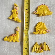 Lot of 5 Flintstones Fruity Pebbles Cereal Yellow Dinosaur Toys