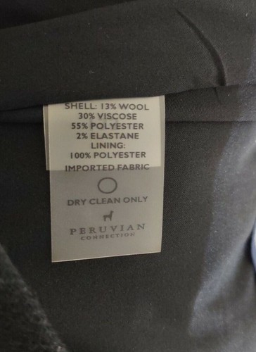 Peruvian Connection Hose Wollmischung grau gerades Bein Damengröße 12 Karriere - Bild 3 von 7