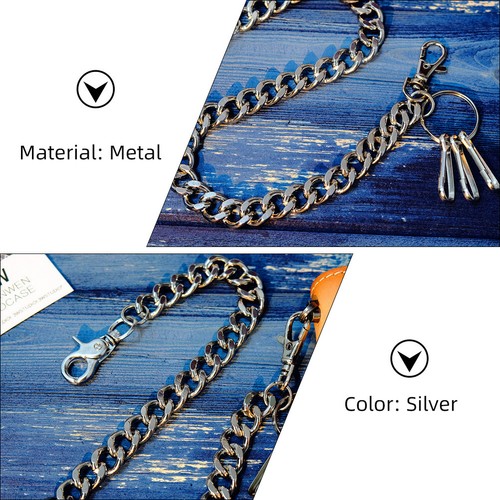 Cadena de pantalón decorativa de una sola capa de 1 pieza cadena informal - Imagen 2 de 12