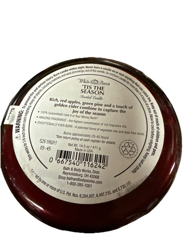 White Barn Bath & Body Works ‘Tis The Season 3 Wick Scented Candle 14.5oz - New! - Picture 3 of 4