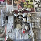 Joblot Ribbon Cobs, Christmas wrapping, mini baubles gift tags, tree ornaments