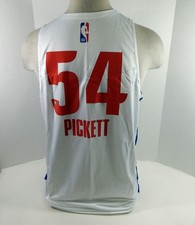 2021 Detroit Pistons Jamorko Pickett #54 Game Used White Jersey Summer League 4