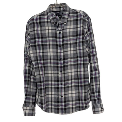 Lands End kariertes Flanellhemd Herren Größe Medium schwarz maßgeschneiderte Passform Knopfleiste - Bild 1 von 11