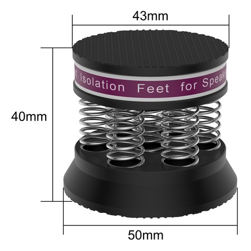 4stk Aluminiumlegierung GerätefÜße HiFi Ständer Isolationsfuß Feder Stoßdämpfer - Picture 2 of 9