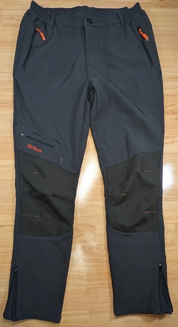 Postropaky Hiking Pants Womens 8 Regular Gray Softshell Fleece Lined 30x32