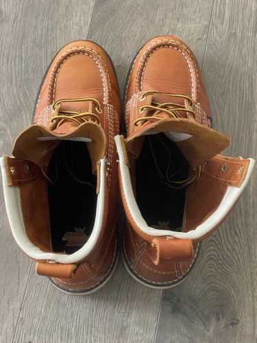 Thorogood 814-4200 6" Leder Mokassin weiche Spitze Arbeitsstiefel braun Herren Größe 9 - Bild 10 von 15