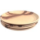 Vintage Set of Four 4 ARIA Pottery Art Soft Pink Gray Mauve Large Dinner Plates 