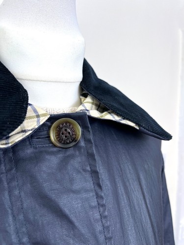 BARBOUR x ALEXA CHUNG Navy Mildred Coat UK 10 EU 36 USA 6 Medium Trench Belted - Bild 3 von 21