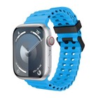 Per Apple Watch Series 8 45mm Ocean Dual-Row Hole Silicone Watch Band (Blu)