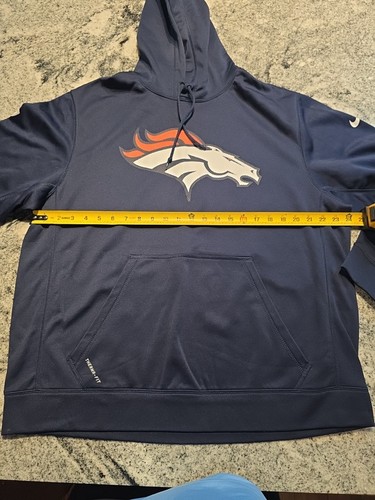 Nike Denver Broncos Blue Therma Fit On Field Apparel NFL Hoodie Mens XL G72 - Picture 5 of 12