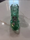 Green Fenton Glass Shoe