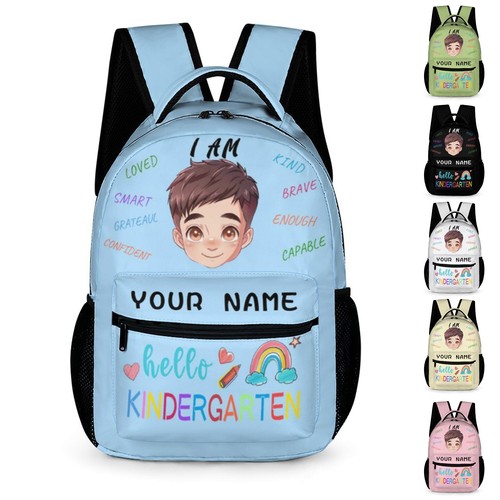 Custom Name Backpack Durable Cartoon Print Boys Bookbag Back to School for Kids - Picture 38 of 55