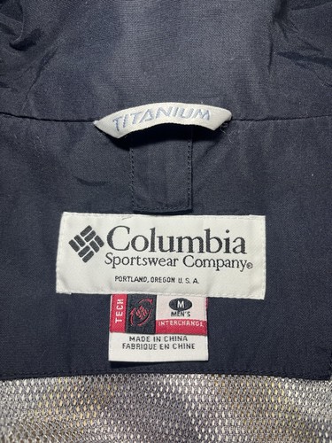 Columbia Titanium Omni-Tech Jacket Mens Medium Black & Red Multi Pocket Full Zip - Picture 8 of 18