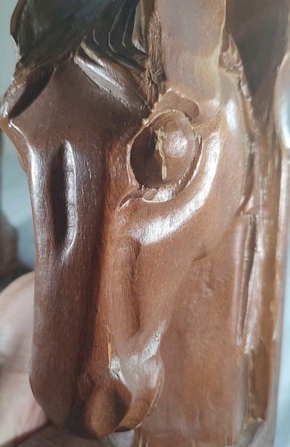 Bookends Pair of Rustic Carved Wood Carving Horse Head Made in the Philippines - Picture 12 of 12