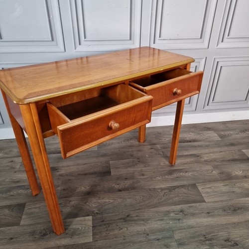 Retro Vintage Wooden Hall Console Desk Lamp Table – 2 Drawers Mid Century Style - Picture 8 of 24