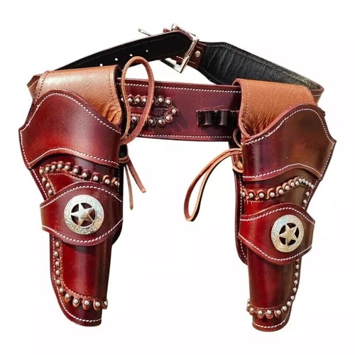 Gun Holster Belt Leather Revolver Pistol Tooled .22 .35/357 .44/45 Cal Western - Picture 2 of 5