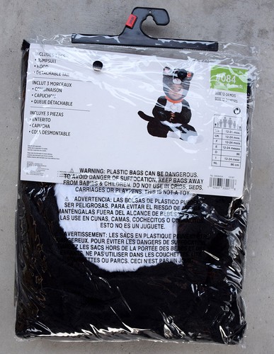 Disfraz de gato negro tierno para bebé/bebé mono de 3 piezas, capucha y cola, 2 tallas disponibles - Imagen 2 de 7