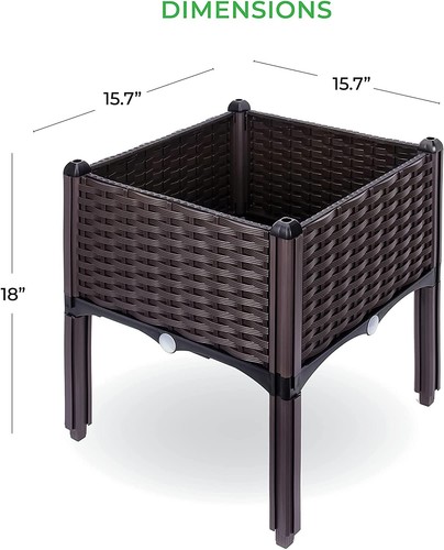 Raised Garden Planter, Resin, Elevated Flower Bed Box Kit for Vegetable, Flow... - Picture 2 of 7