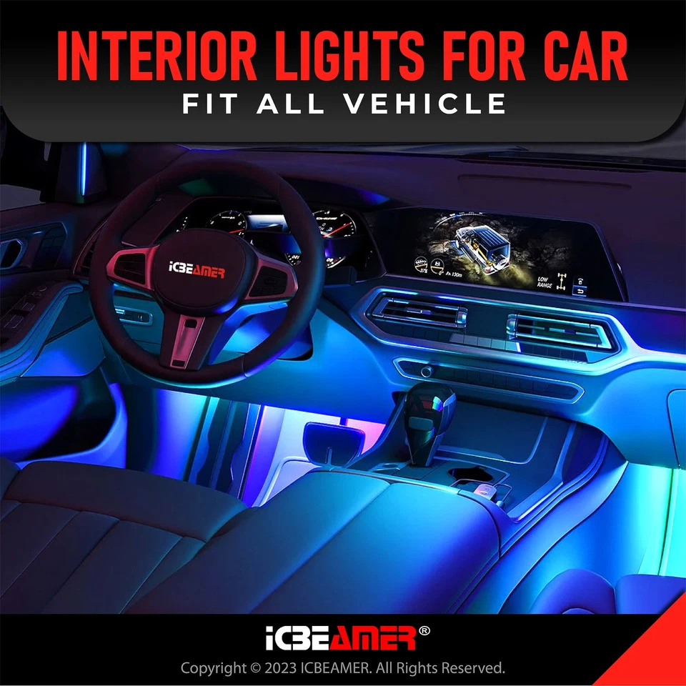 Bluetooth RGB LED Interior Car Lights - USB Plug & Play for Easy Use and Setup - Image 2 of 4
