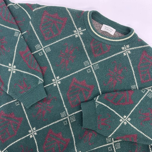 United Colors Of Benetton Vintage Herren Wollmischung Argyle Grün Pullover Italy Größe 54 - Bild 1 von 13