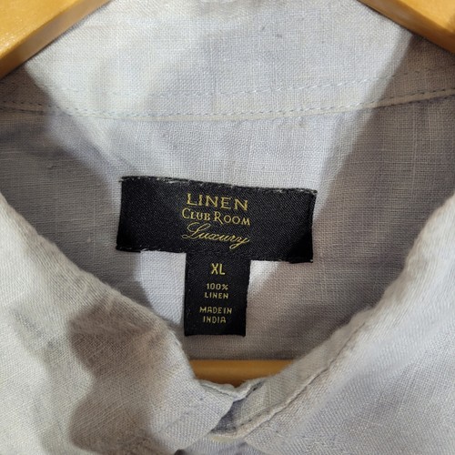 Club Room Luxury Shirt Mens XL Linen Light Blue Button Up Long Sleeve Casual - Picture 3 of 7