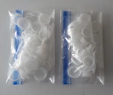 Lot of 100 Twist Top White Plastic Water Bottle Caps for Arts and Crafts