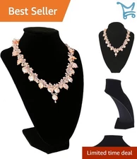 Jewelry Display Bust Stand Black Velvet Necklace Organizer Home D��cor