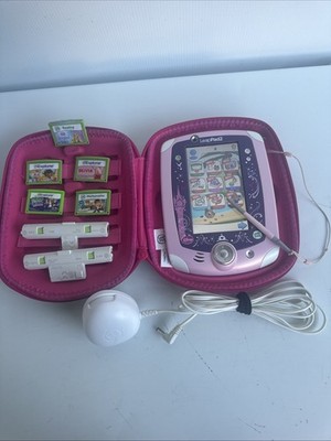 LeapFrog Disney Princess LeapPad2 Explorer Tablet 5 Games Case Charger Working