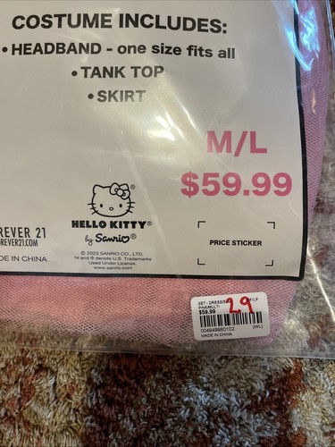 Neu Hello Kitty And Friends X Forever 21 Erwachsenen Kostüm Tank Tutu Stirnband M/L - Bild 6 von 15