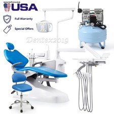 Dental Unit Chair Computer Controlled Hard Leather/Silent Oil-Free Air Compresso