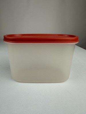 Vintage Tupperware Modular Mate Container with Cracked Red Lid 4 3/4 cup