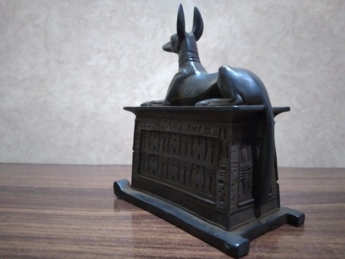 2x Ägyptischer Kasten Basalt Stein: Ebros Anubis & Wächtersphinx... - Bild 18 von 24