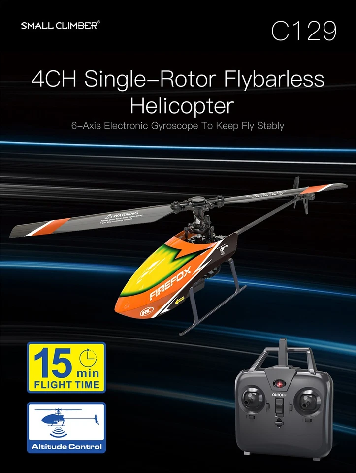 RC ERA C129 4CH Aititude Control 6-axis Gyro Remote Control RC Helicopter - Image 2 of 4