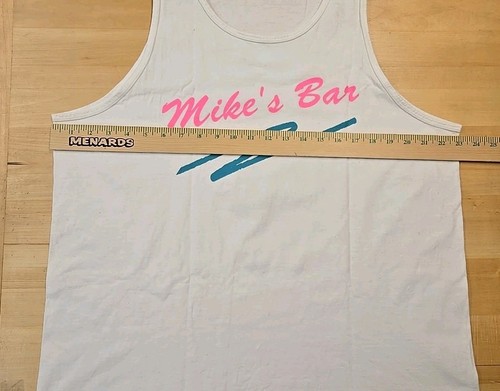 VTG Mike's Bar Single Stitch Tank Top Adult Size XL Neon Fruit of the Loom - Picture 5 of 11