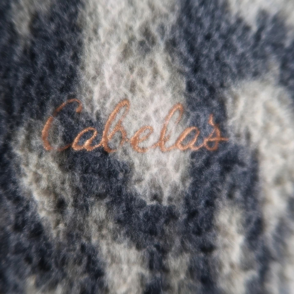 Vintage 80s Cabelas Full Zip Camo Fleece Jacket Size XL Hoodie Made In USA - Image 4 of 4