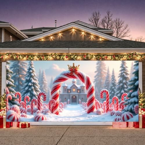 6x13Ft Weihnachten Garagentor Abdeckung Banner Außentür Wanddekoration - Bild 5 von 8