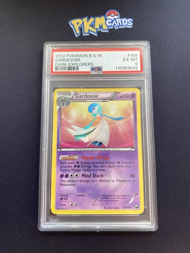 Pokemon TCG Gardevoir Dark Explorers 109/108 Holo Secret Rare PSA 6 EX-MT.