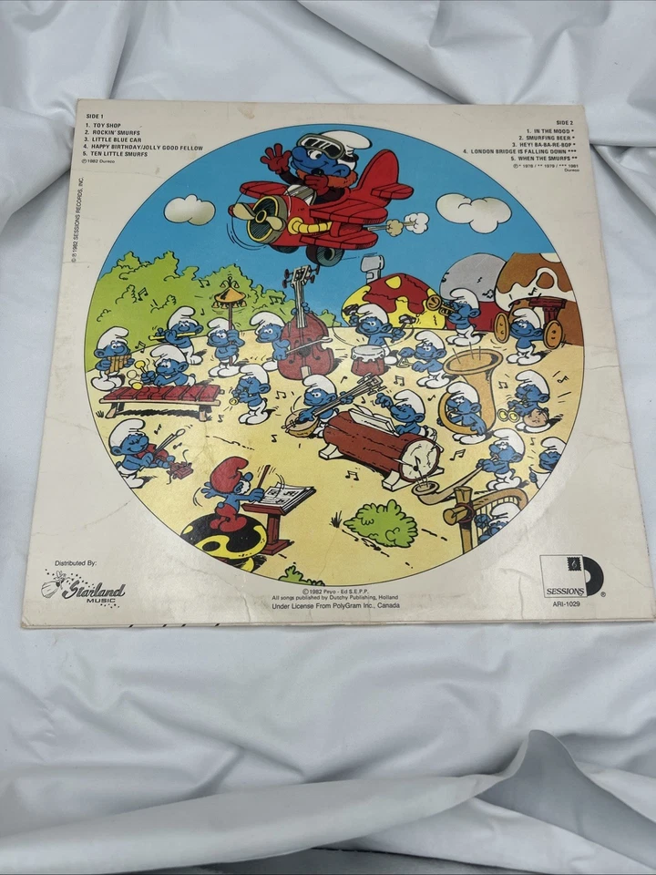 The Smurfs Smurfing Sing-Along Picture Disc Vinyl LP VG 1982 Classic Cartoons - Image 2 of 4