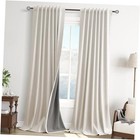 100% Blackout Linen Curtains 84 Inch Length 2 52"W x 84"L (Pack of 2) Natural