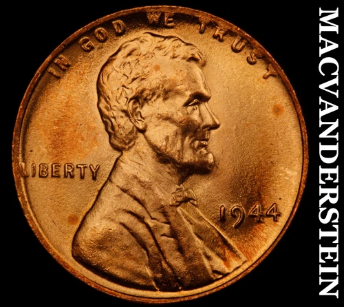 1944 Lincoln Wheat Cent- Red- Choice Gem Brilliant Unc+++++ Luster #J3463