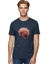 Human-Brain Mens Graphic Tee, 100% Cotton, Casual Summer Wear