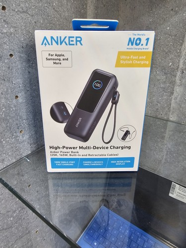 Anker Power Bank 25,000mAh 165W High-Power Portable Charger 2 Built-In Cables