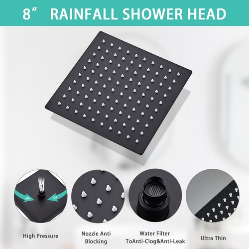 8 Inch Shower Faucet Set, Rainfall Shower System with High Pressure Handheld ... - Picture 2 of 7